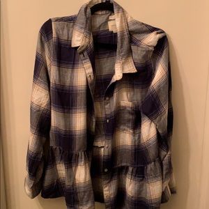 American Eagle Plaid Peplum